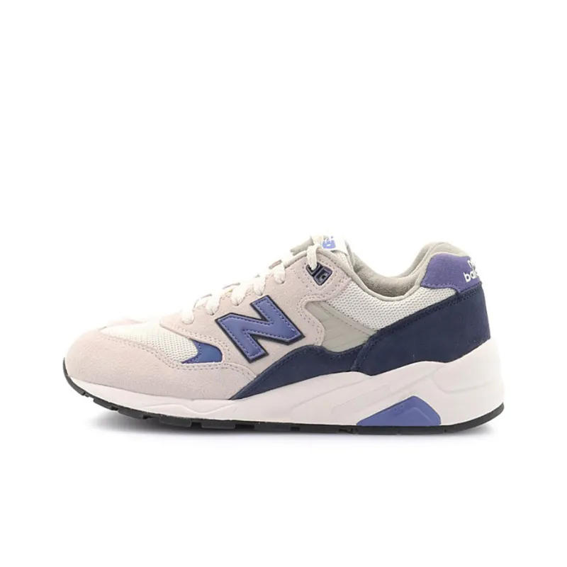 New Balance NB 580 Anti Slip And Wear Resistant Breathable Low Top Casual Running Shoes Unisex Beige Navy Blue-2