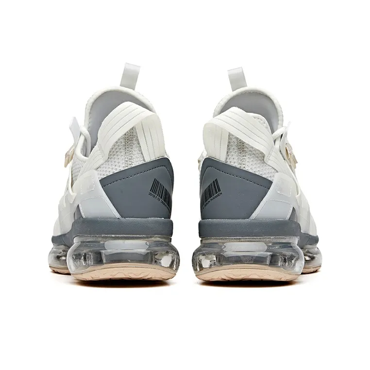 Anta Cushioning Abrasion Resistant Coverage Support Rebound Low Top Running Shoes Men's White Gray-3