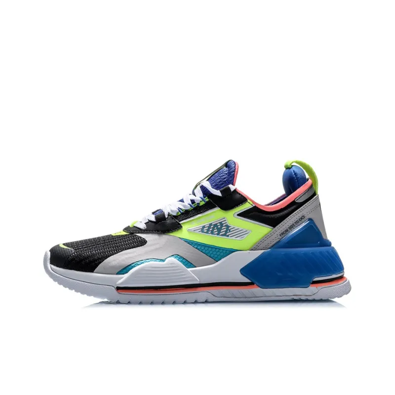 LiNing 001 T2000 Anti-Slip And Wear-Resistant Breathable Low-Top Running Shoes Men's Blue Green Gray-0