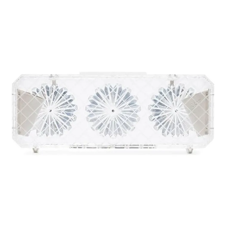Y/Project Clear Flower Engraved Chain Strap Acrylic Clutch Bag-1