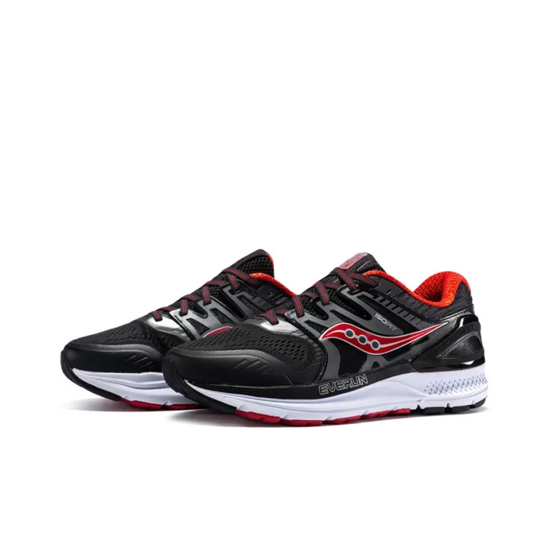 Saucony Redeemer ISO 2 Cushioned Anti Slip And Wear Resistant Lightweight Low Top Running Shoes Men's Gray Black Red-2