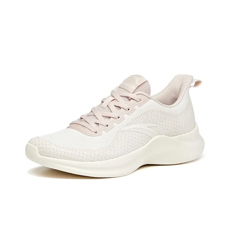 Anta Running Collection Anti-Slip Wear-Resistant Low-Top Running Shoes Women's Lotus Gray White-1