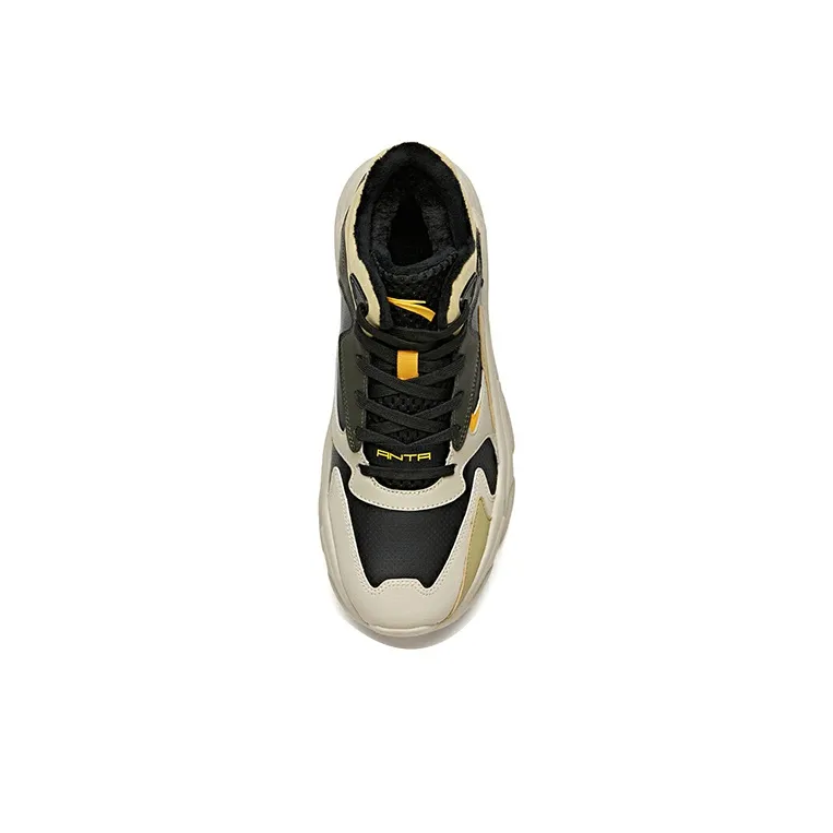 Anta Cushioned Slip-Resistant Abrasion-Resistant Low-Top Running Shoes Men's Gray Black-2