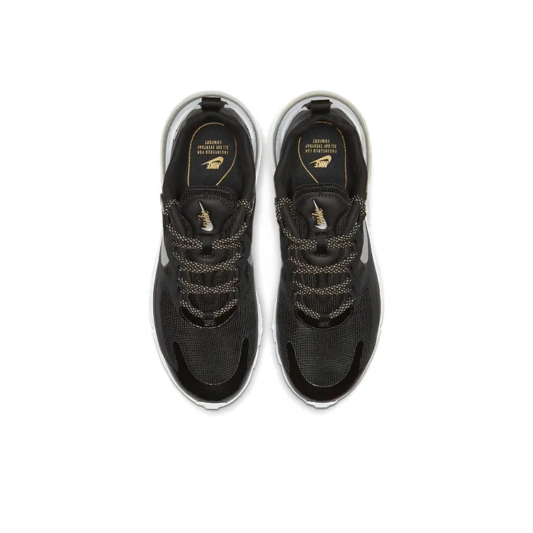 Nike Air Max 270 React Black Metallic Silver Women's-3
