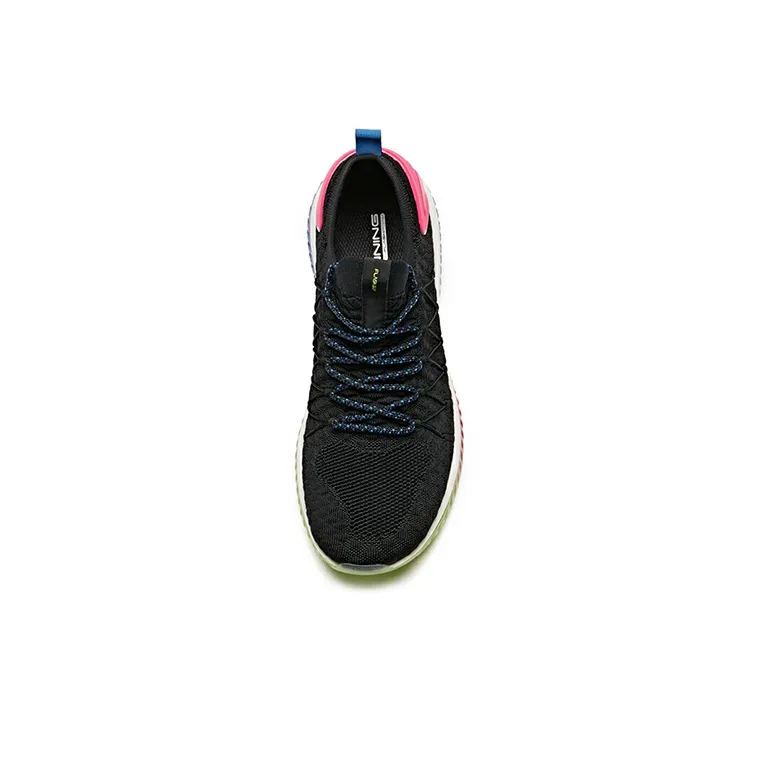 Anta Flashfoam Cushioning Rebound Low Top Running Shoes Women's Black-3
