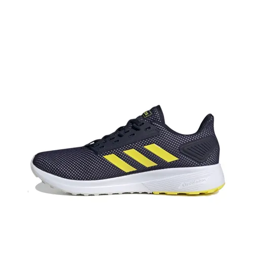 Adidas Duramo 9 Running Shoes Men Low-Top Navy Blue/Yellow/White