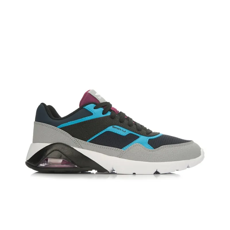 LiNing Cushioned Wear-Resistant Breathable Low-Top Running Shoes Unisex Blue Gray Purple-1