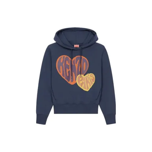 KENZO Logo Printed Drawstring Hoodie