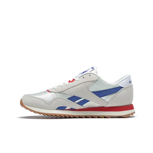 Reebok Classic Nylon Running Shoes Unisex Low-Top Gray/White/Blue/Red