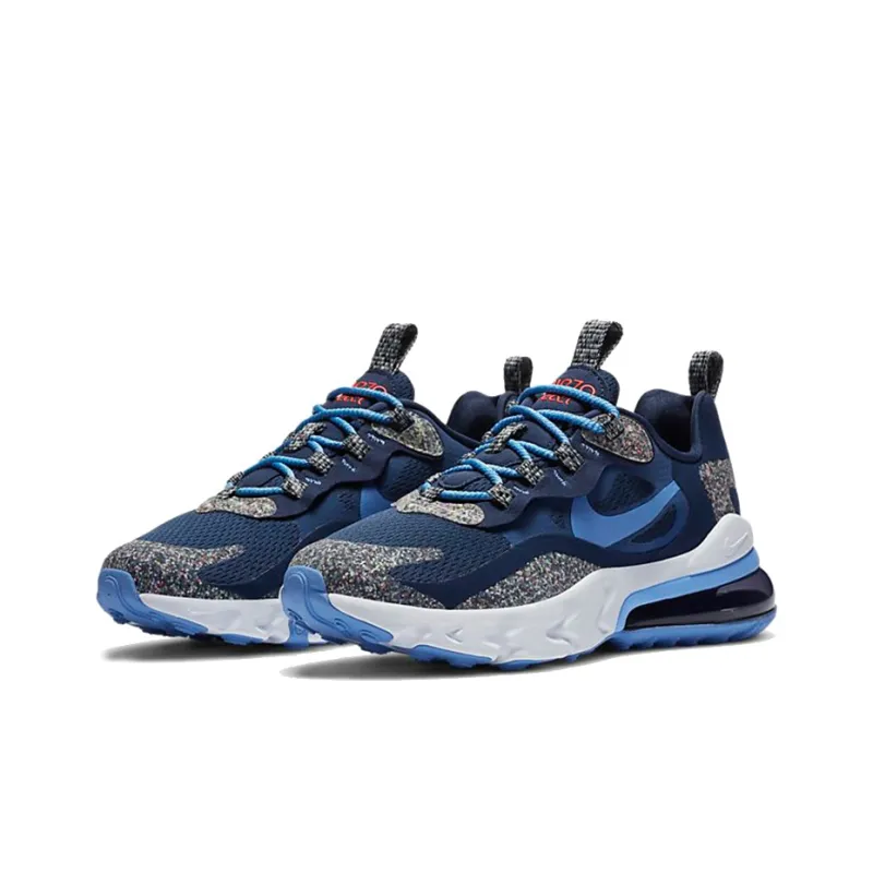 Nike Air Max 270 Cushioning Lightweight Rebound Low-Top Running Shoes GS Gray Blue-2