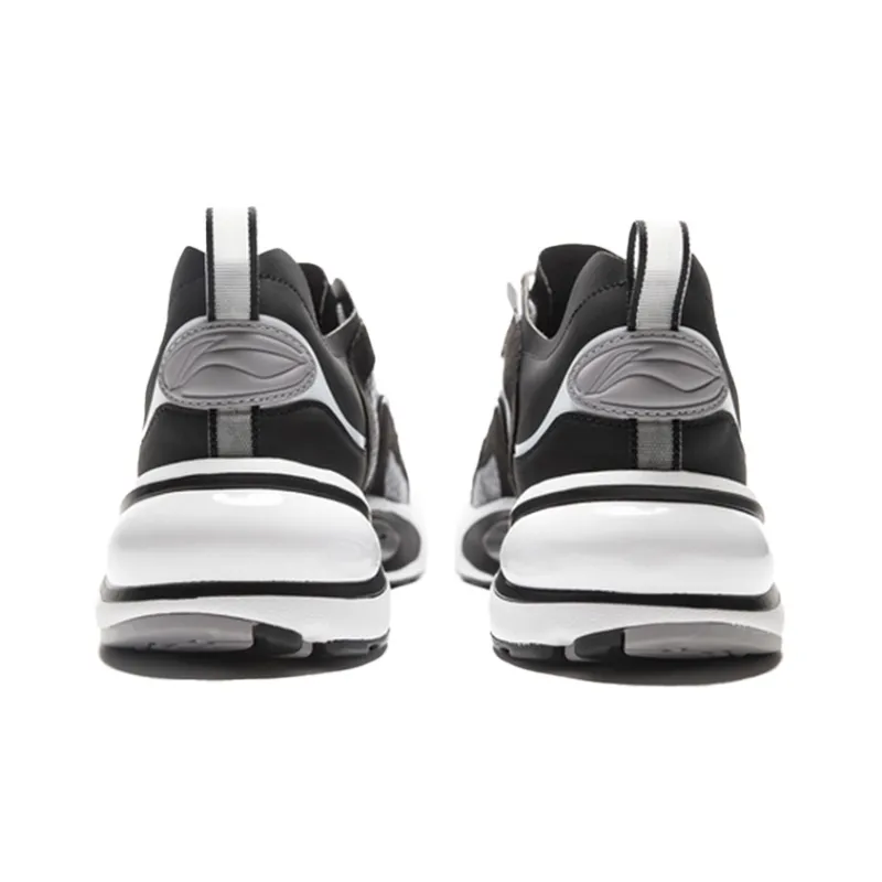 LiNing V8 Anti Slip And Wear Resistant Lightweight Low Top Running Shoes Men's Black White-3