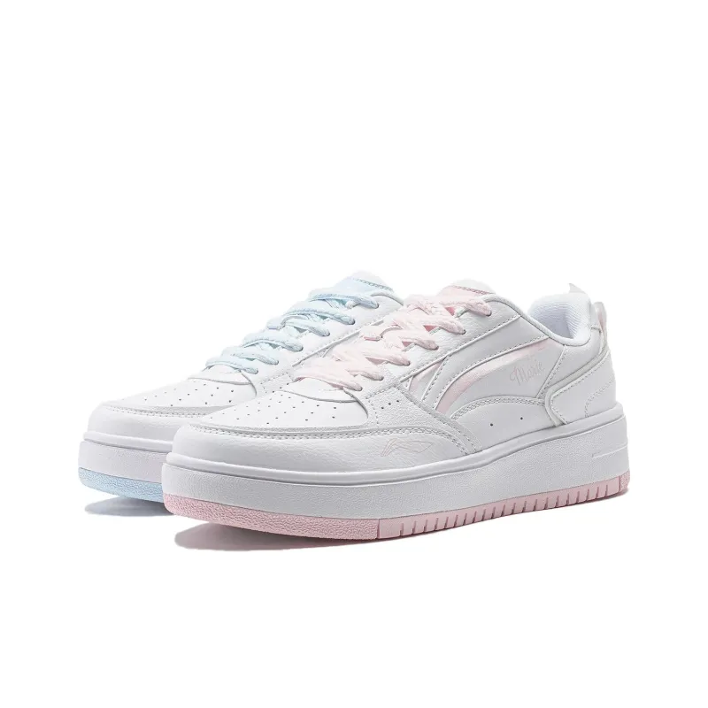 Disney X LINING Cheese Skateboard Shoes Women's Low Top White Pink Blue-2