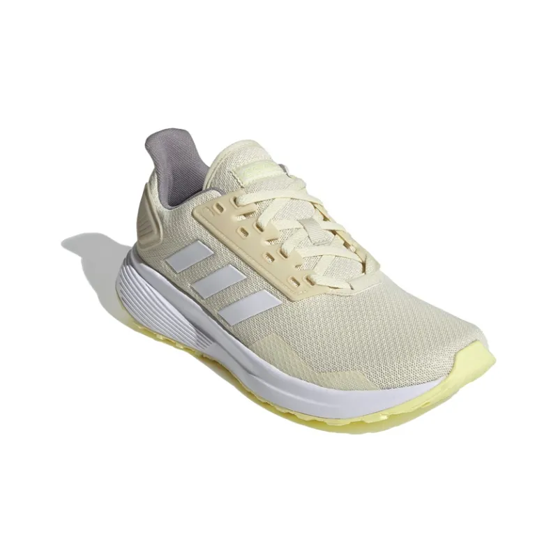 Adidas Duramo 9 Cushioned Slip-Resistant Mid-Top Running Shoes Women's Light Yellow White-2