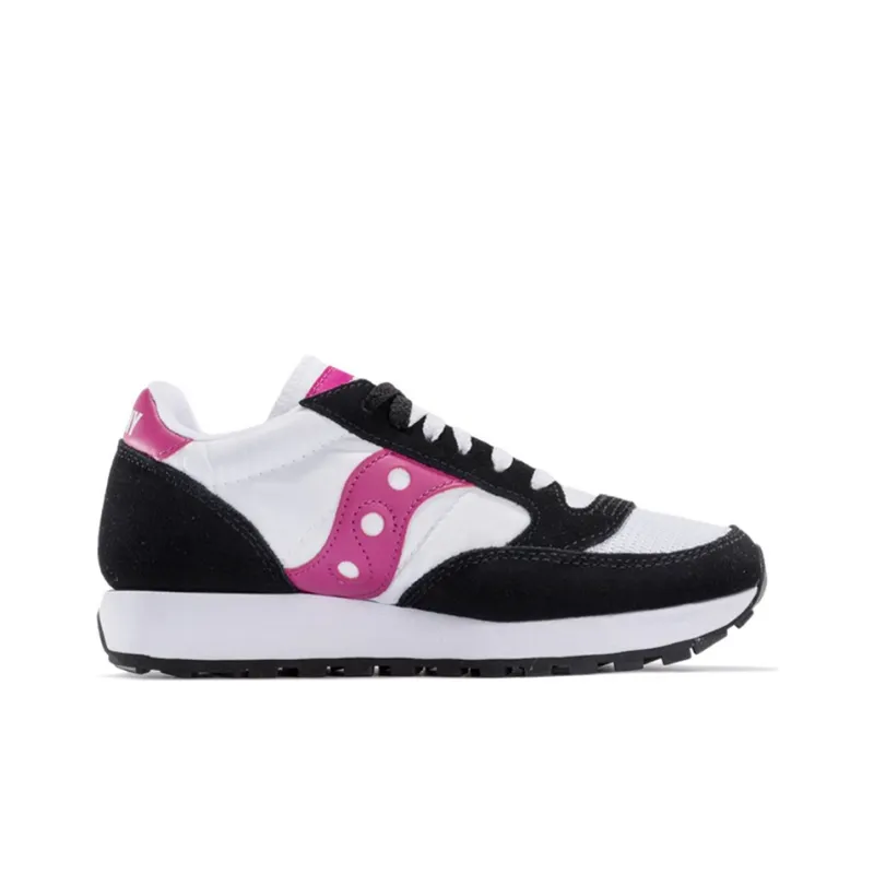 Saucony Jazz Original Non slip Lightweight Low Top Casual Running Shoes Women's White Black Pink-1