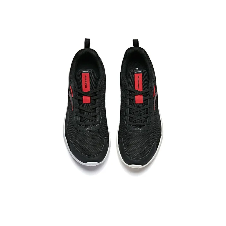 Anta Running Collection Cushioned Slip-Resistant Low-Top Running Shoes Men's Red Black White-2