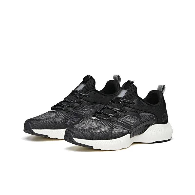 Anta Cushioned Slip-Resistant Abrasion-Resistant Breathable Low-Top Running Shoes Men's Black Gray-1