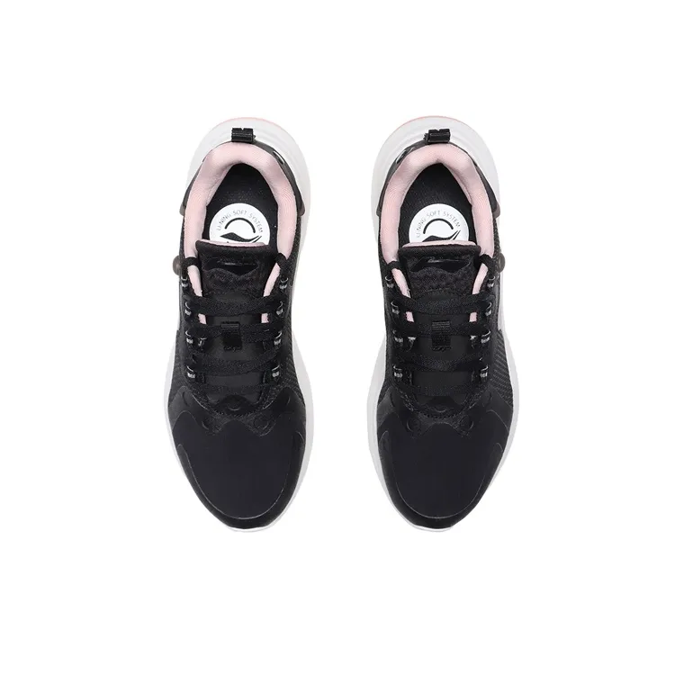 LiNing Cushioning Anti Slip And Wear Resistant Low Top Running Shoes Women's Black Pink-3