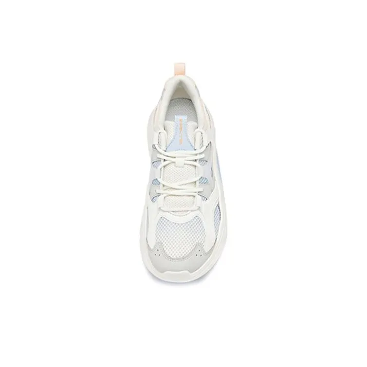 Anta Cushioning Anti Slip And Wear Resistant Low Top Running Shoes Women's White Blue Pink-3