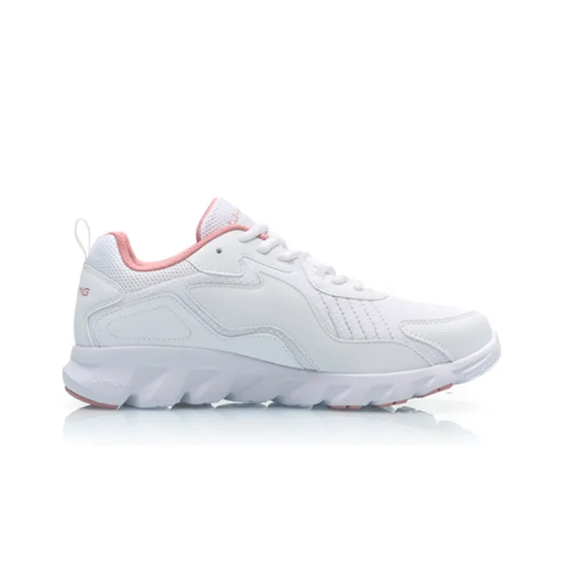 LiNing Shock Absorbers With Slip Resistant And Abrasion Resistant Properties Low Top Casual Running Shoes Women's White-1