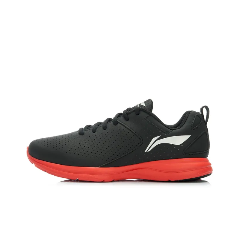 LiNing Cushioned Anti-Slip And Wear-Resistant Lightweight Low-Top Running Shoes Unisex Black Red-0