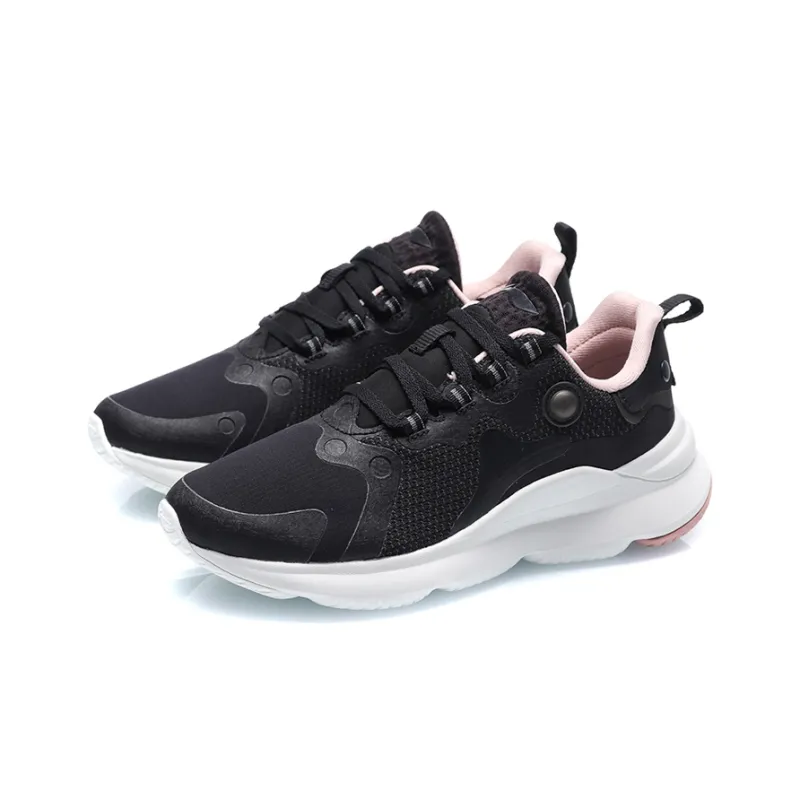 LiNing Cushioning Anti Slip And Wear Resistant Low Top Running Shoes Women's Black Pink-2
