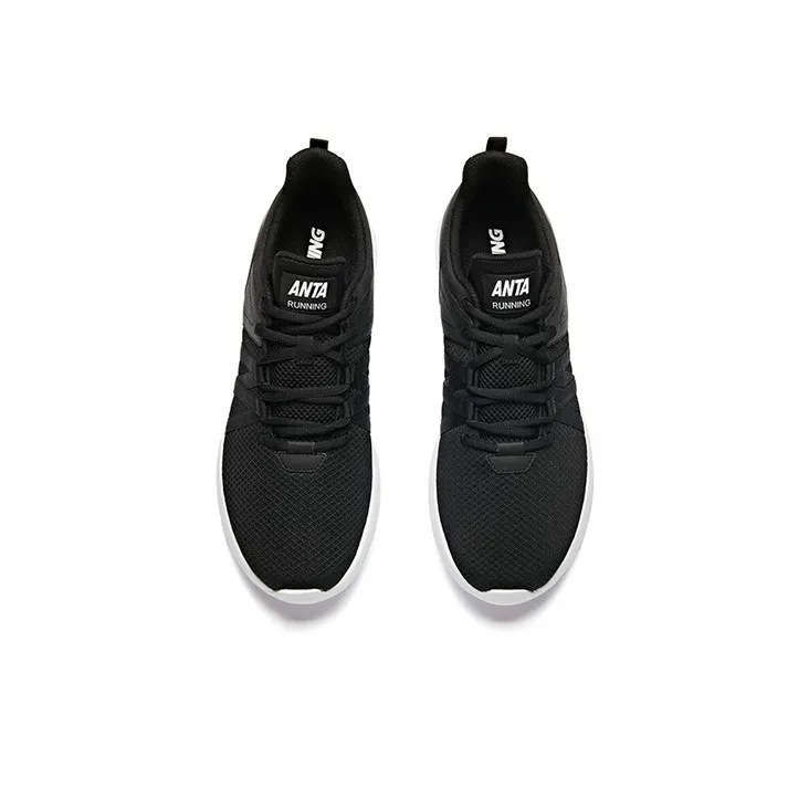 Anta Running Collection Breathable Lightweight Low-Top Running Shoes Men's Black White-2
