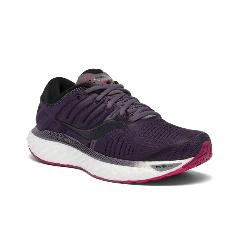 Saucony Hurricane Cushioning Lightweight Slip Resistant Support Low Top Running Shoes Women's Purple Black-2