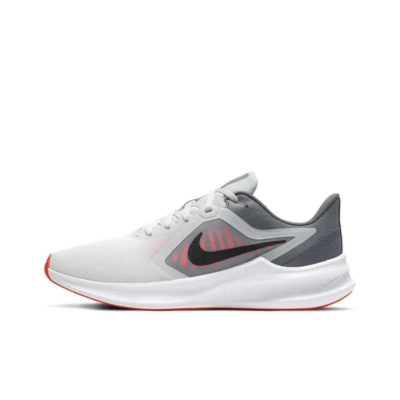 Nike Downshifter 10 Cushioning Anti-Slip And Wear-Resistant Low-Top Running Shoes Men's Gray White Red-0