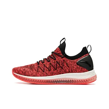 Anta Lightweight And Breathable Low Top Running Shoes Men's Red Black