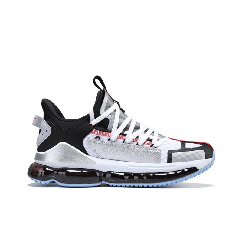 PEAK Air Cushion Cushioning Anti Slip And Wear Resistant Low Top Running Shoes Men's Silver Black-1