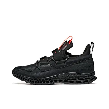 Anta A Flashfoam Wormhole Technology Slip Resistant Low Top Running Shoes Men's Black