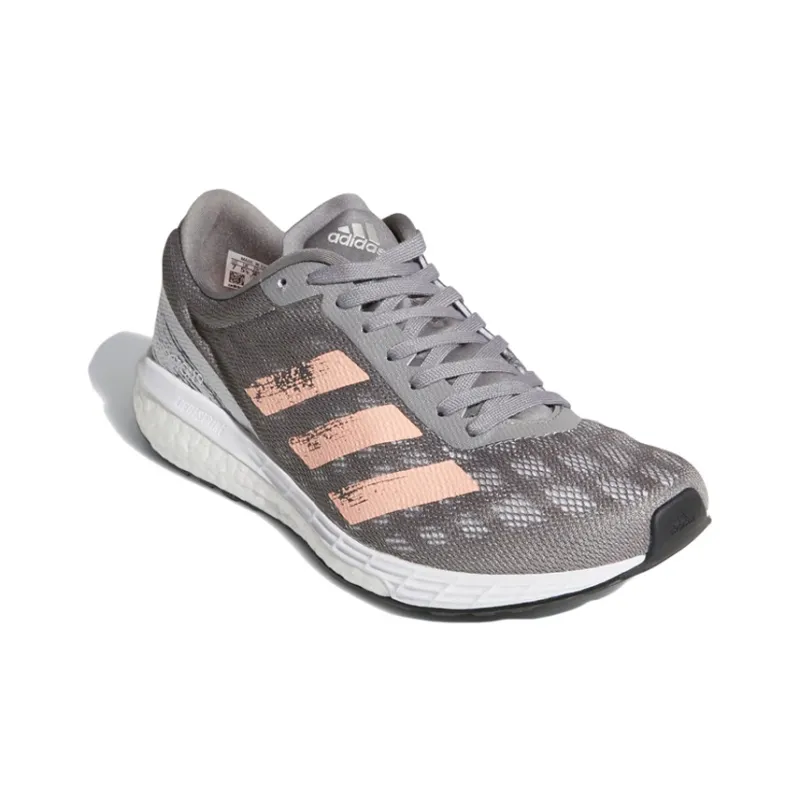 Adidas Adizero Boston 9 Cushioned Slip-Resistant Low-Top Marathon Running Shoes Women's Light Orange Gray-1
