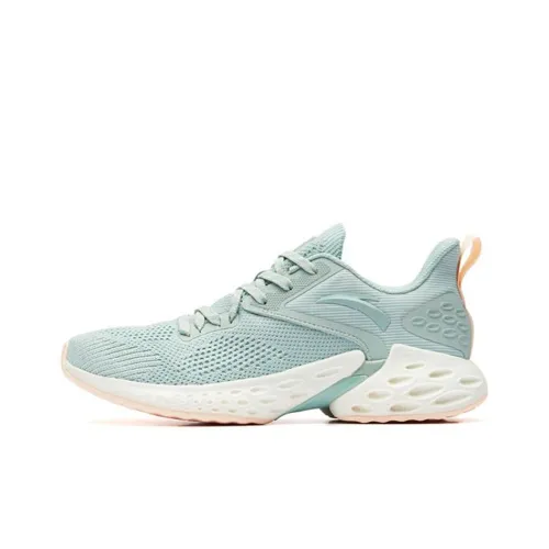 Anta Wormhole Technology Cushioned Slip Resistant Low Top Running Shoes Women's Pea Green