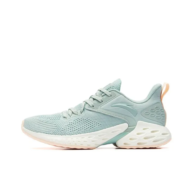 Anta Wormhole Technology Cushioned Slip Resistant Low Top Running Shoes Women's Pea Green-0