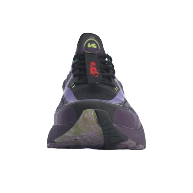 LiNing V8 1.5 Anti Slip Wear Resistant Low Top Running Shoes Men's Purple Black-2