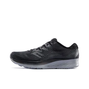 Saucony Ride ISO2 Non-slip Lightweight Low-Top Running Shoes Men's Black Gray