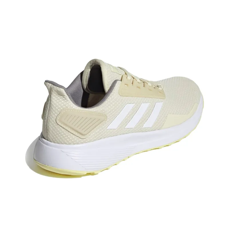 Adidas Duramo 9 Cushioned Slip-Resistant Mid-Top Running Shoes Women's Light Yellow White-3