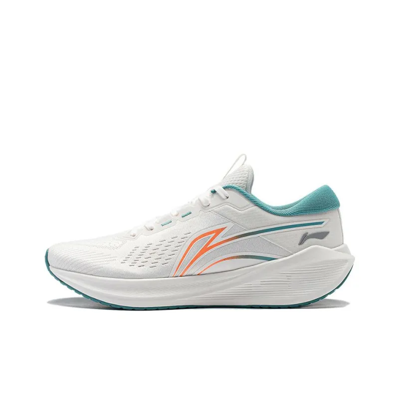 LiNing Wave V2 Cushioning, Slip Resistant, Abrasion Resistant, Breathable Low Top Casual Running Shoes Men's Mist White-0