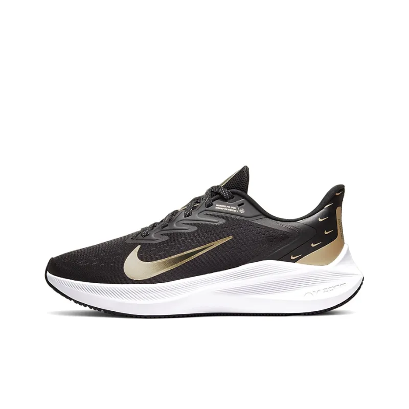 Nike Air Zoom Winflo 7 Premium 'Black Metallic Gold Grain' Women's-0