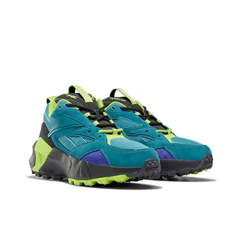 Reebok Aztrek Running Shoes Women's Low Top Black/Green/Blue-2