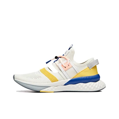 ANTA Running Shoes Women's Low-Top Ivory White/National Flag Blue/Coastal Blue