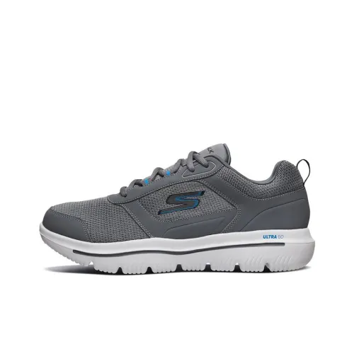 Skechers Go Walk Evolution Ultra Running Shoes Men Low-Top Charcoal Gray/Blue