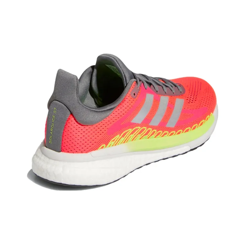 Adidas Solar Glide 3 St Slip-Resistant Low-Top Running Shoes Women's Pink White Green-3
