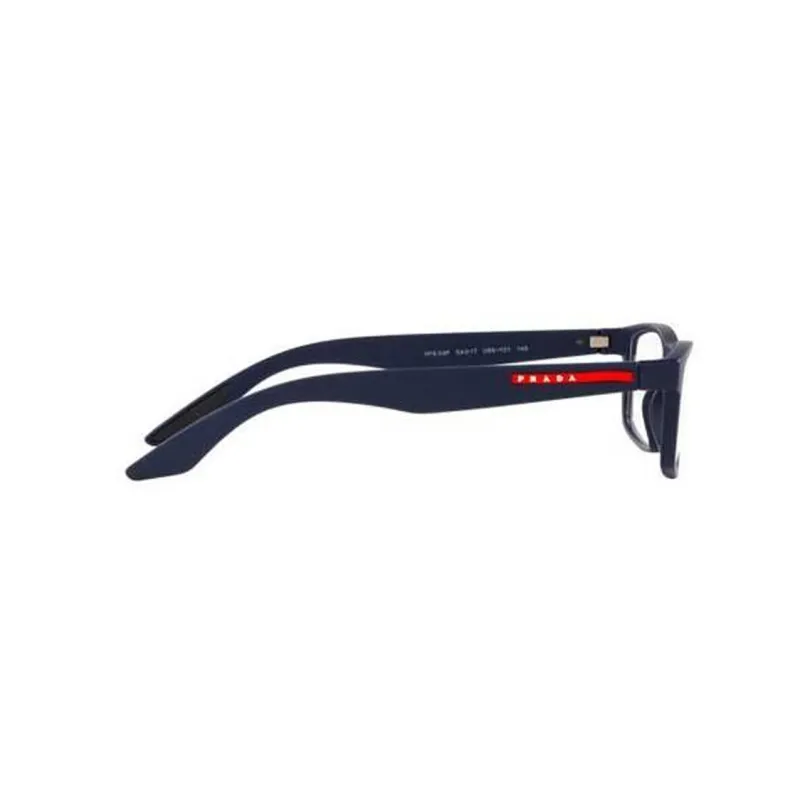 PRADA Metal Rectangular Eyeglass Frames Men's Blue-2