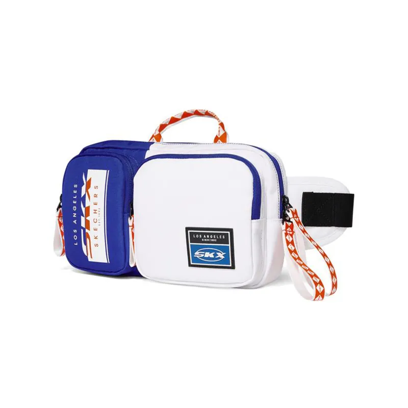 Skechers Knitted Fabric One Shoulder Crossbody Bag Sling Bag Fanny Pack Unisex White/Blue-2