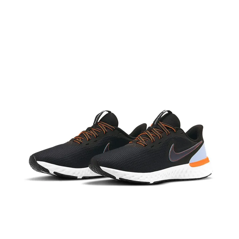 Nike REVOLUTION 5 Cushioning Wear Resistant Low Top Rubber Casual 1 Women's Black Orange-2