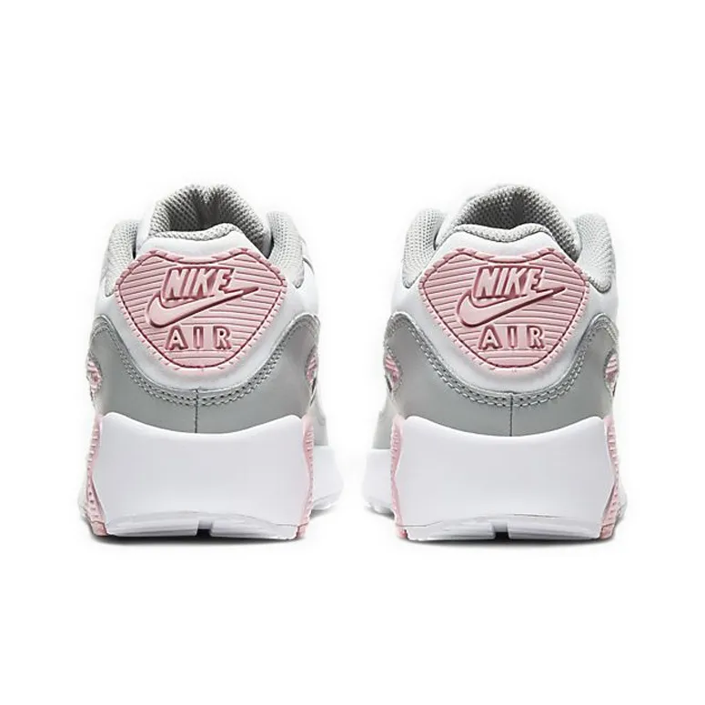 Nike Air Max 90 Leather Metallic Silver Pink GS-3
