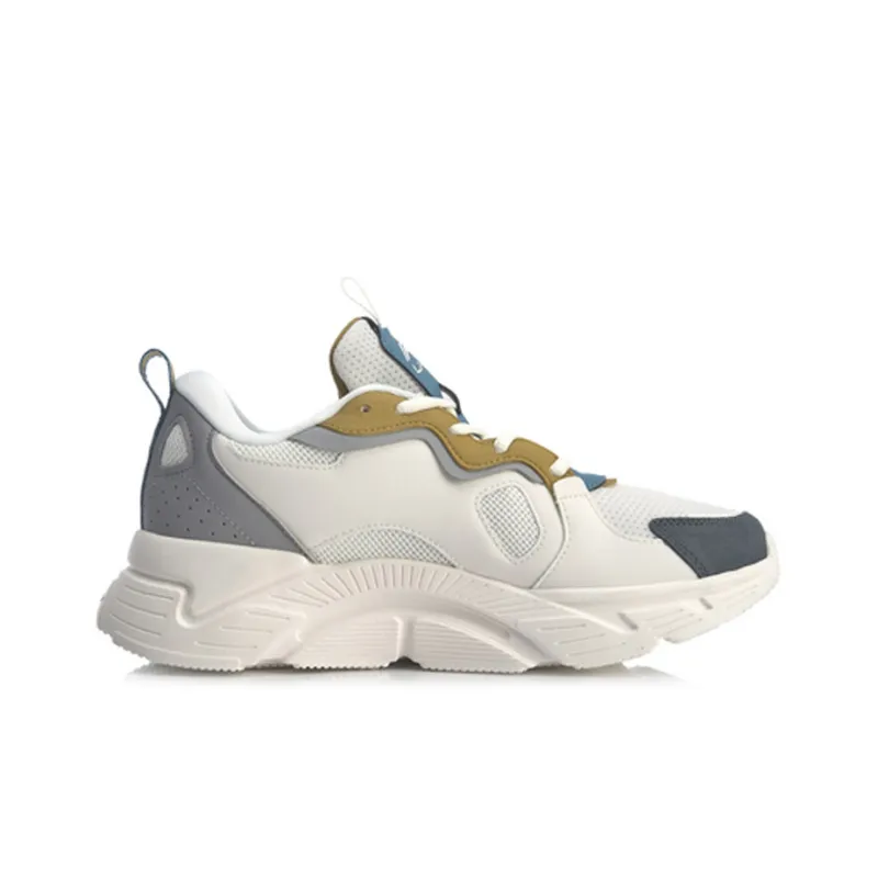 LiNing Shock Absorbers With Slip Resistant And Abrasion Resistant Properties Low Top Running Shoes Men's White Gray-1