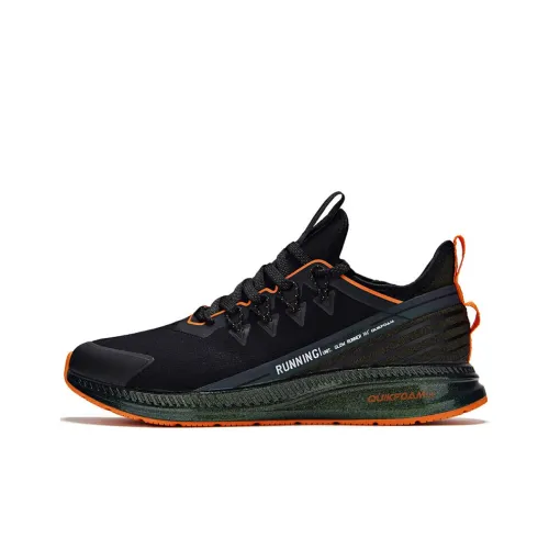 361° Running Shoes Men's Black Orange Comfortable Q-Bounce Cushioning