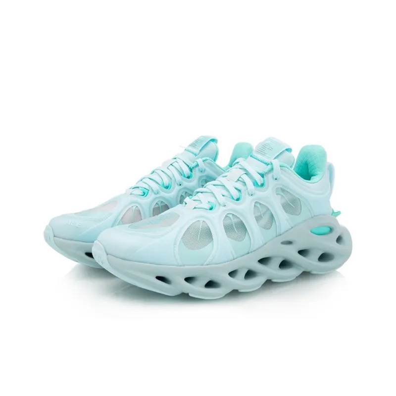 LiNing Curved ACE Cushioning Breathable Lightweight Rebound Low Top Running Shoes Women's Ice Clear Blue-2
